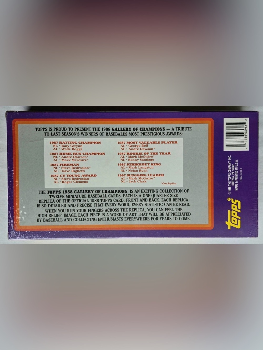 Topps Gallery of Champions Silver Vintage cards -1988 (Factory Sealed) - Picture 8 of 10